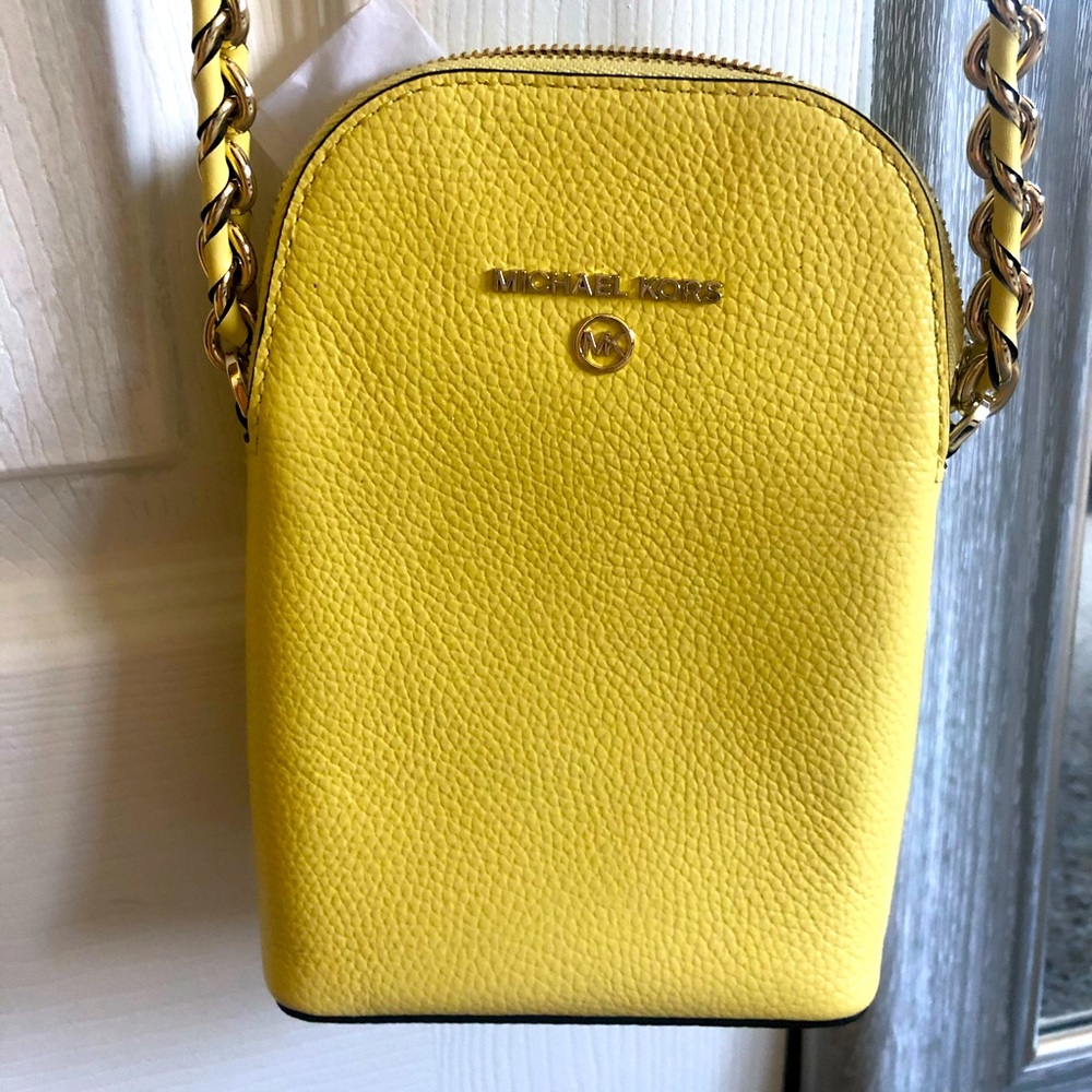 Yellow Michael Kors cross body bag